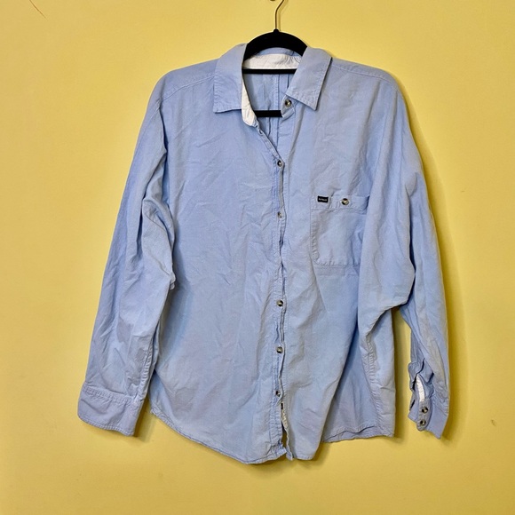 Hurley Women’s Button Down Casual Long Sleeve Light Blue - Picture 1 of 10